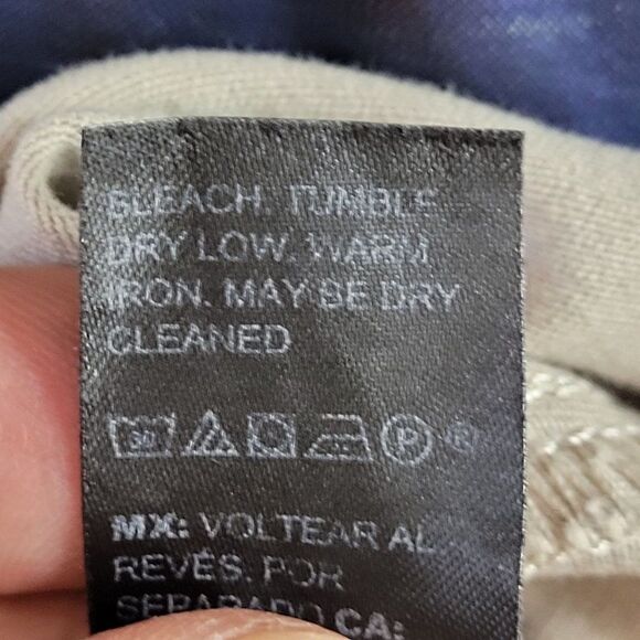 WHBM Mini Skirt 10 Tan Cotton Stretch Aline Button Front Cargo Safari Pockets - Picture 12 of 14